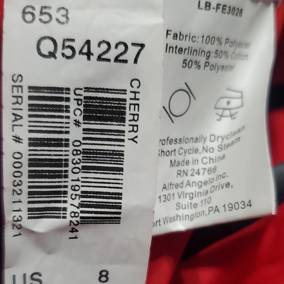 Alfred Angelo For Disney Collection Red Asymmetrical Ruffled Cocktail Dress - Picture 3 of 10